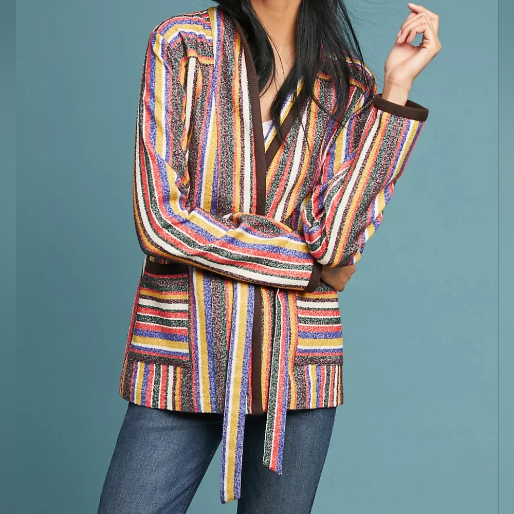 Anthropologie Mansoura Striped Jacket Multi-Colored NWOT
